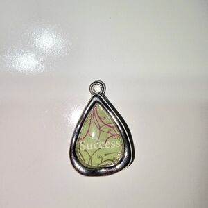 Silver and Green Pendant Necklace